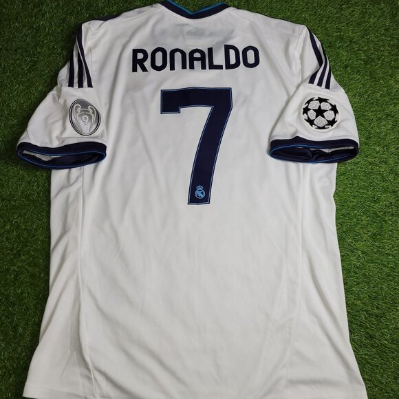 Cristiano Ronaldo Real Madrid 2012 2013 UEFA Home Soccer Jersey Shirt XL - Picture 1 of 9
